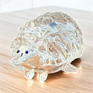VINTAGE BLOWN GLASS HEDGEHOG FIGURINE